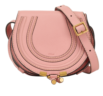 Small Marcie Saddle Bag, &pound;495, Handbags, Pink, Leather, Front view